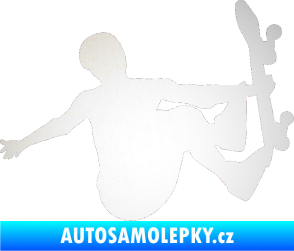 Samolepka Skateboard 008 pravá odrazková reflexní bílá