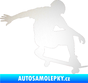 Samolepka Skateboard 012 pravá odrazková reflexní bílá