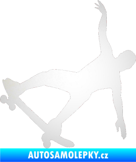 Samolepka Skateboard 013 levá odrazková reflexní bílá