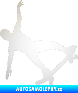 Samolepka Skateboard 013 pravá odrazková reflexní bílá