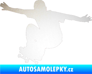 Samolepka Skateboard 014 levá odrazková reflexní bílá