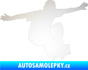 Samolepka Skateboard 014 pravá odrazková reflexní bílá