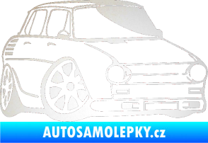 Samolepka Škoda 100 karikatura pravá odrazková reflexní bílá
