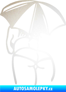 Samolepka Slečna s deštníkem levá odrazková reflexní bílá