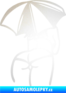 Samolepka Slečna s deštníkem pravá odrazková reflexní bílá