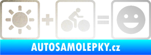 Samolepka Slunce + kolo = veselý smajlík vyjížďka na kole odrazková reflexní bílá
