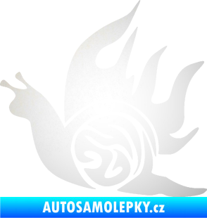 Samolepka Šnek s plameny levá odrazková reflexní bílá