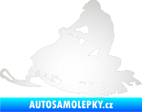 Samolepka Sněžný skútr 001 levá odrazková reflexní bílá