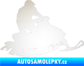 Samolepka Sněžný skútr 001 pravá odrazková reflexní bílá