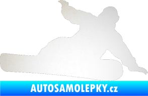 Samolepka Snowboard 001 pravá odrazková reflexní bílá