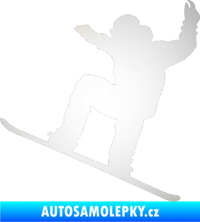 Samolepka Snowboard 003 levá odrazková reflexní bílá