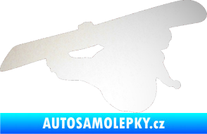 Samolepka Snowboard 007 pravá odrazková reflexní bílá