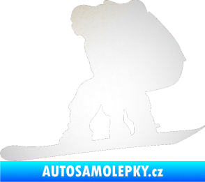 Samolepka Snowboard 010 levá odrazková reflexní bílá