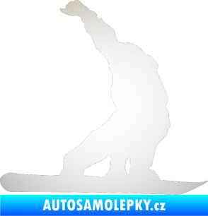 Samolepka Snowboard 011 pravá odrazková reflexní bílá