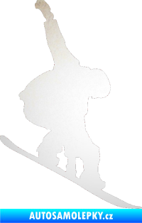 Samolepka Snowboard 018 pravá odrazková reflexní bílá