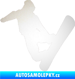 Samolepka Snowboard 020 levá odrazková reflexní bílá