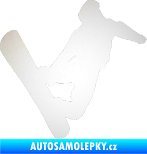 Samolepka Snowboard 020 pravá odrazková reflexní bílá