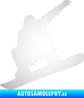 Samolepka Snowboard 021 levá odrazková reflexní bílá