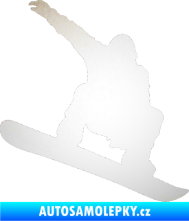 Samolepka Snowboard 021 pravá odrazková reflexní bílá
