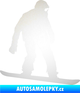 Samolepka Snowboard 027 pravá odrazková reflexní bílá