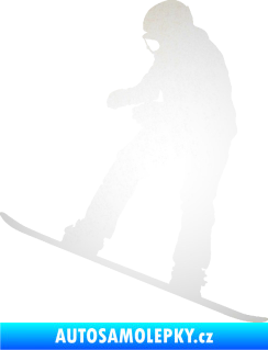 Samolepka Snowboard 030 levá odrazková reflexní bílá