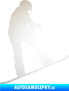 Samolepka Snowboard 030 pravá odrazková reflexní bílá