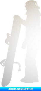 Samolepka Snowboard 032 levá odrazková reflexní bílá