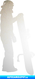 Samolepka Snowboard 032 pravá odrazková reflexní bílá