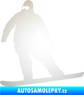 Samolepka Snowboard 034 levá odrazková reflexní bílá