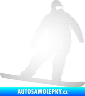 Samolepka Snowboard 034 pravá odrazková reflexní bílá
