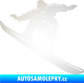 Samolepka Snowboard 038 levá odrazková reflexní bílá