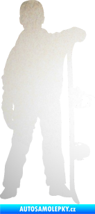 Samolepka Snowboard 039 pravá odrazková reflexní bílá