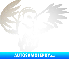 Samolepka Sova 006 pravá odrazková reflexní bílá