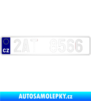 Samolepka SPZ s EU neodrazkový podklad odrazková reflexní bílá