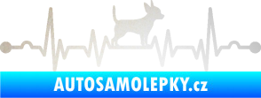 Samolepka Srdeční tep 006 pravá čivava odrazková reflexní bílá