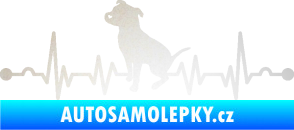 Samolepka Srdeční tep 007 levá pitbull odrazková reflexní bílá