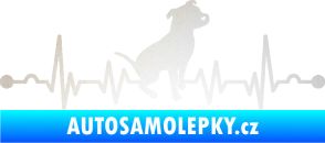Samolepka Srdeční tep 007 pravá pitbull odrazková reflexní bílá