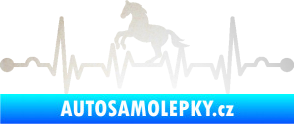 Samolepka Srdeční tep 010 levá  koník odrazková reflexní bílá