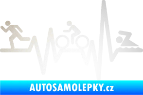 Samolepka Srdeční tep 012 levá triatlon odrazková reflexní bílá