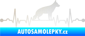 Samolepka Srdeční tep 014 pravá německý ovčák odrazková reflexní bílá