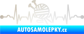 Samolepka Srdeční tep 016 pravá pletení odrazková reflexní bílá