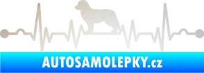 Samolepka Srdeční tep 017 levá bernský salašnický pes odrazková reflexní bílá