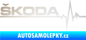 Samolepka Srdeční tep 034 levá Škoda odrazková reflexní bílá