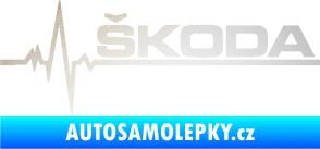 Samolepka Srdeční tep 034 pravá Škoda odrazková reflexní bílá