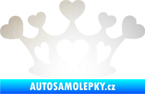 Samolepka Srdíčka korunka odrazková reflexní bílá