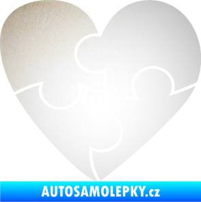 Samolepka Srdíčko 018 pravá puzzle odrazková reflexní bílá