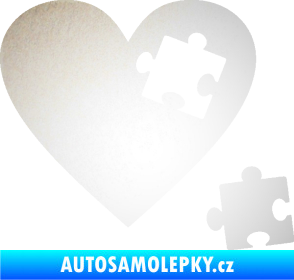 Samolepka Srdíčko 022 pravá vypadlý puzzlík odrazková reflexní bílá