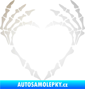 Samolepka Srdíčko z kostí odrazková reflexní bílá