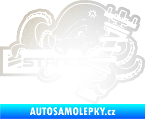 Samolepka Stance nápis s chobotnicí odrazková reflexní bílá