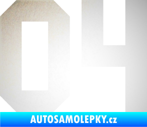 Samolepka Startovní číslo 04 odrazková reflexní bílá
